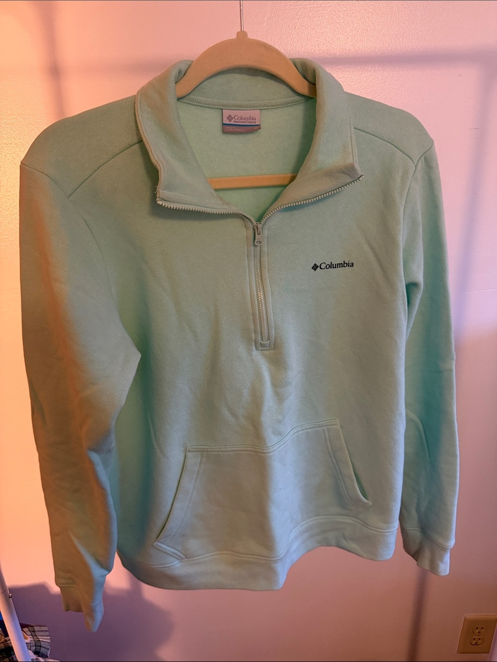 Columbia Mint Green Half-Zip Fleece Pullover